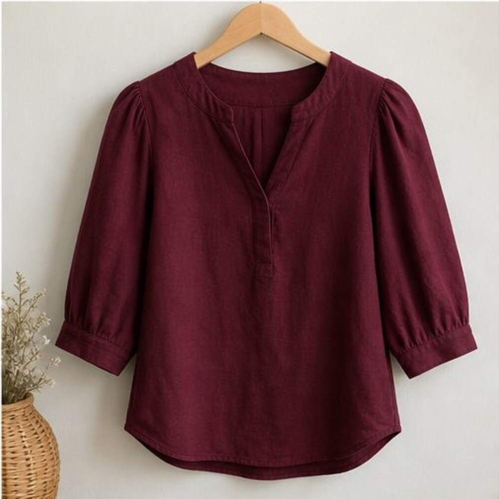 Burgundy Tunic Blouse